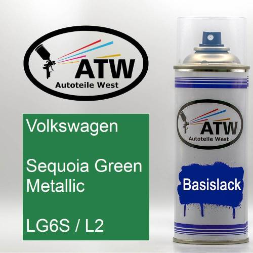 Volkswagen, Sequoia Green Metallic, LG6S / L2: 400ml Sprühdose, von ATW Autoteile West.
